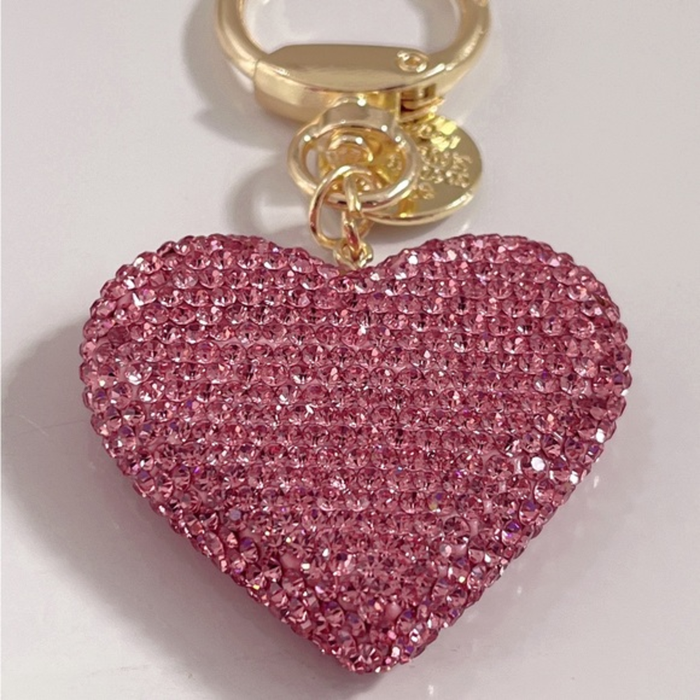 Pink bling bling rhinestones key chain